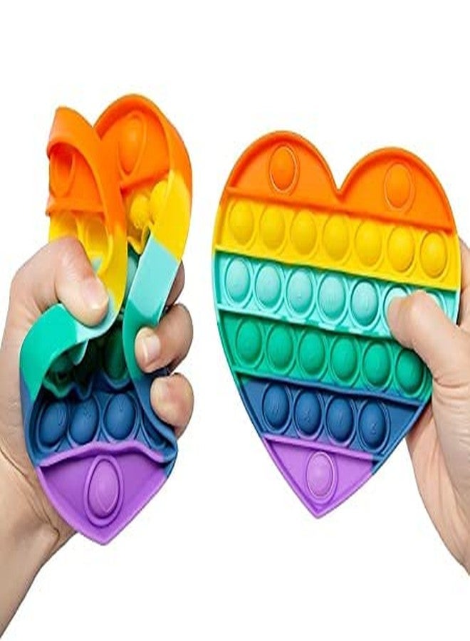 VEDZMe لعبة VEDZMe-Heart Pop It Fidget Toys، لعبة حسية لتخفيف التوتر على شكل فقاعات، لعبة سيليكون لتخفيف التوتر للأطفال ذوي الاحتياجات الخاصة المصابين بالتوحد (تصميم - Heart Popit) - Image 5